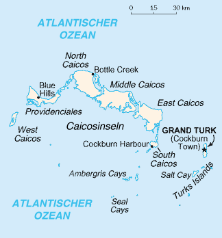Karte Turks- und Caicosinseln